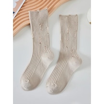 Befoxy Yırtık Yüksek Çoraplar 189992446 Bej