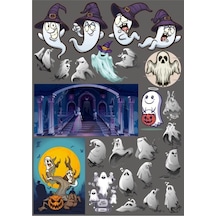 Sevimli Hayalet Sticker Set 28 Parça Telefon, Tablet, Defter, Laptop Sticker