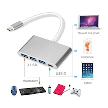 Type C USB Hub-USB Type-C To 3 Port USB 3.0 Çoklayıcı Metal Gövde