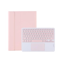 Apple iPad Uyumlu  10.2 İnch 7/8/9 Serileri İle Uyumlu Bluetooth Touchpad Klavye + Standlı Kılıf - Bkk5 Pembe