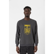 Romania Coat Arms Füme Erkek 2ip Sweatshirt Füme