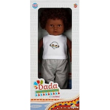 Dada Kıvırcık Saçlı Bebek 60 Cm - Gri Eşofmanlı Dada