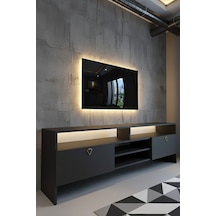 Resital Ledli Tv Sehpası - Led Işıklı - Gold Antrasit - Gl9032-4