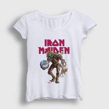 Presmono Kadın World Iron Maiden T-shirt Beyaz