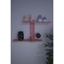 Dekorfim DF05104AC Dekoratif Z Raf Kitaplık Duvar Rafı İkili Raf