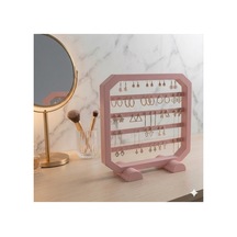 Modern Pembe Küpe Standı, Takı Düzenleyici, Takı Standı , Kolye Askısı , 4 Bölmeli Organizer