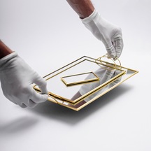 3 Parça Ayna Nişan Takımı Pirinç & Gold