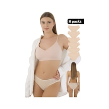 Cnt Kadın / Kız Külot Likralı Penye 6'lı Premium Paket Ten Ten
