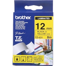 Brother Aze-631 ,12mm Sarı Etiket