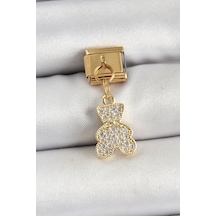 316l Çelik Sallantılı Zirkon Taşlı Ayıcık Model Gold Renk Nomination Charm 5886 Çok Renkli 81202102