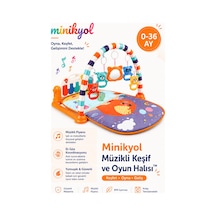 Minikyol Müzikli Keşif Halısı Piyanolu Aynalı Çıngıraklı Bebek Oyun Halısı Ve Müzikli Aktivite Merkezi 0-36 Ay Turuncu