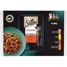 Sheba Yetişkin Etli Çeşitler 4'lü Paket Yaş Mama 340 G 103 Ivory