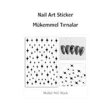 Nail Art Sticker Kendinden Yapışkanlı, Tırnak Süsleme, Tırnak Dövmesi Stikır 965s Siyah-965s