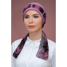 Hürrem Bone Gül Kurusu Pratik Hazır Geçmeli Tesettür Bone Sandy Kumaş Desenli (545490976) Gülkurusu