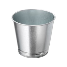 Galvanizli Gümüş Renk Saksı Bitki Çiçek Saksısı 9 cm MeridyenDukkan Çelik