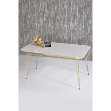 Orta Sehpa Kare Gold Altın Beyaz Tel