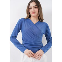 Bigdart 939 Anvelop Yaka Sandy Bluz - İndigo