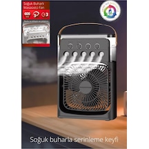600 Ml Su Tanklı Buharlı Serinletici Fan Taşınabilir Mini Klima Fanı Led Işıklı Hava Soğutucu