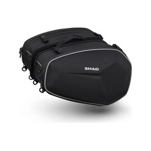 Shad Genişleyebilir Yan Çanta Seti 46-58 Lt Universal 2kask Aprilia Scarabeo 50 Uyumlu siyah
