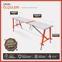 Alüminyum Gövdeli Çelik Ayaklı Teleskopik Katlanır İnşaat İskelesi - 400 Kg Taşıma Kapasitesi 100x36x200cm