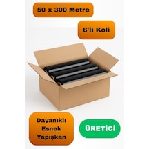 1 Koli 6 Adet Siyah Palet Streç Film 300 Metre Eşya Sarma Kargo Paketleme Taşınma Nakliyat Ambalaj