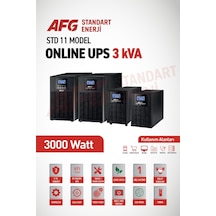 Standart Enerji Afg 3 Kva Online Ups - 2700w Kesintisiz Güç Kaynağı