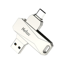 Netac U782c 128gb Type-c + Usb Çift Arayüz Flash Bellek Tak Ve Çalıştır Cep Telefonu Hafıza Genişletme U Disk Gümüş