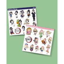 Mitsuri Kanroji-obanai Iguro-parlak Kağıt -2li Sticker Set-demon Slayer Anime Minithingsart