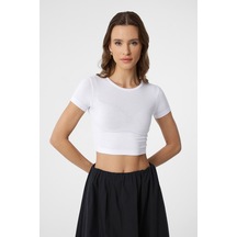 Antioch Basic Crop Kadın Top Beyaz