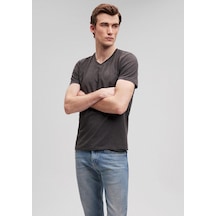 Mavi Erkek Stretch V Yaka Tişört Koyu Gri Melanj 061748-24398 Gri