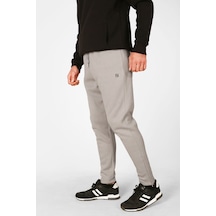 Erkek Jogger Pantolon Fermuarlı Cepli Paçada Gizli Fermuar Detaylı Beli Lastikli Bağcıklı Gri