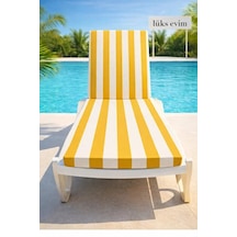 Alda Spor Tekstil İmperteks Şezlong Minderi 55x180x5 Cm. Beyaz - Sarı - Vizon