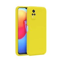 Vivo Y53s Kılıf Nano İçi Kadife Silikon - Sarı -