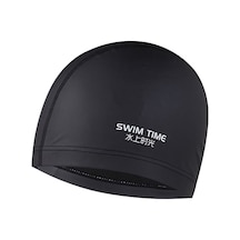 Yetişkin Erkekler Ve Kadınlar İçin Pu Kaplamalı Su Geçirmez Genişletilmiş Yüzme Bonesi Siyah