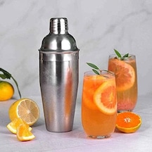 Çelik Kokteyl Shaker - Meyve Suyu Shaker - Kokteyl Karıştırıcı, 750 Ml Açık