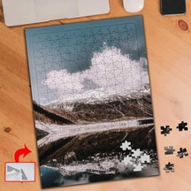 Dağ, Gökyüzü, Beyaz Bulutlar 240 Parça Puzzle Yapboz Tablo-pf223