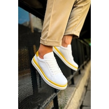 Ch979 Santoni Gbt Spor Erkek Ayakkabı Beyaz/sarı Beyaz - Sarı