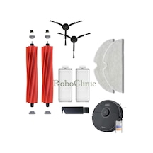 Roborock Q7 Max-q7 Max Siyah Plus Robot Süpürge Uyumlu Set.yan Fırça 3 Kollu Kıllı Esnek-9 Parça