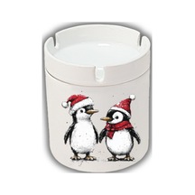 Yılbaşında Penguenler Baskılı Küllük Yılbaşı Yeni Yıl Hediyesi