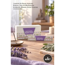 5 Adet Aromalı Masala Çubuk Tütsü Lavanta Ve Beyaz Adaçayı Kokulu, Oda Ve Meditasyon Kullanımı, Masala Sticks Incense