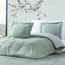 Maxstyle Bambu Çizgili Haki Çift Kişilik Nevresim Takımı Çok Renkli