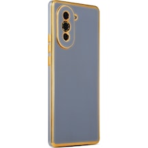 Huawei Uyumlu Nova 10 Pro Kılıf Zore Kenarı Gold Renk Silikon Bark Kapak