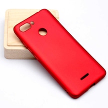 Mutcase - Xiaomi Uyumlu Redmi 6 - Kılıf Mat Renkli Esnek Premier Silikon Kapak - Kırmızı