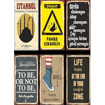 6lı Retro Ahşap Poster Seti-6