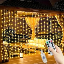 300 Ledli 10 Sarkıt Perde Led Işık-8 Fonksiyon, Uzaktan Kumandalı, 3x3 Metre Timya/go1395 198582 Karışık / Çoklu Renk