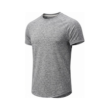 Genius Store Erkek Spor Tişört Fitness Antrenman Tişörtü Oval Kesim Likralı Süprem Reglan Kol Oval-t22 Gri Melanj