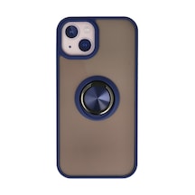 Apple iPhone Uyumlu 13 - Kılıf Montreal Yüzüklü Silikon - Kapak - Lacivert