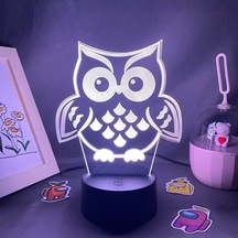 Goldenqian Baykuş Figürü 3d Çocuklar Hayranları Için Gece Işığı, Uzaktan Kumanda İle Değişen 16 Renk, Çocuk Odası Dekoru, Şekil Manga Illusion Led Oyuncak Lamba Kız Erkek Noel Hediyeleri Bb2uve Siyah