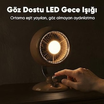 Q3 120 Salınımlı 3 Kademeli Led Işıklı Şarjlı Masaüstü Fan Vantilatör Retro Sarı .