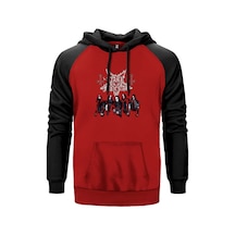 Dark Funeral Grup Face Kırmızı Renk Reglan Kol Sweatshirt Kırmızı